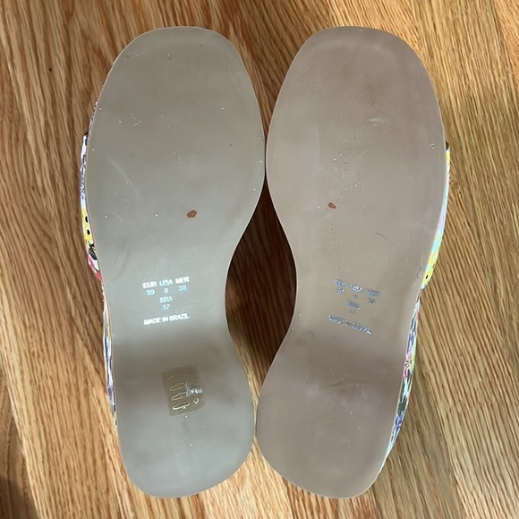 Anthropologie Vicenza Calcados Leather Floral Platform Sandals Sz 8/39 New - Picture 9 of 15